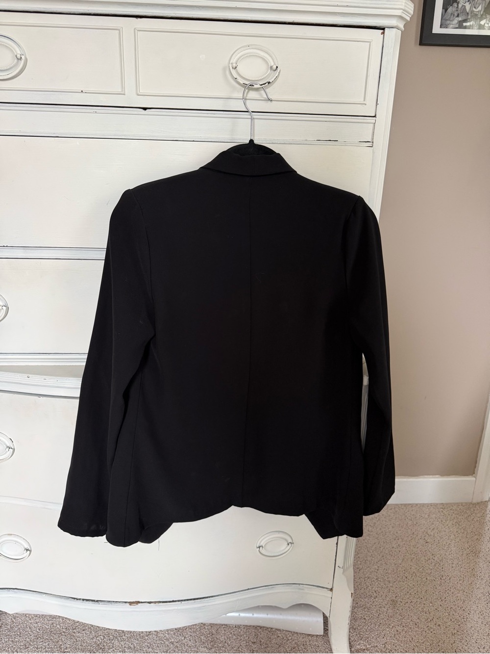 Lulu's Black Draped Open-Front Women's Blazer - Picture 2 of 2